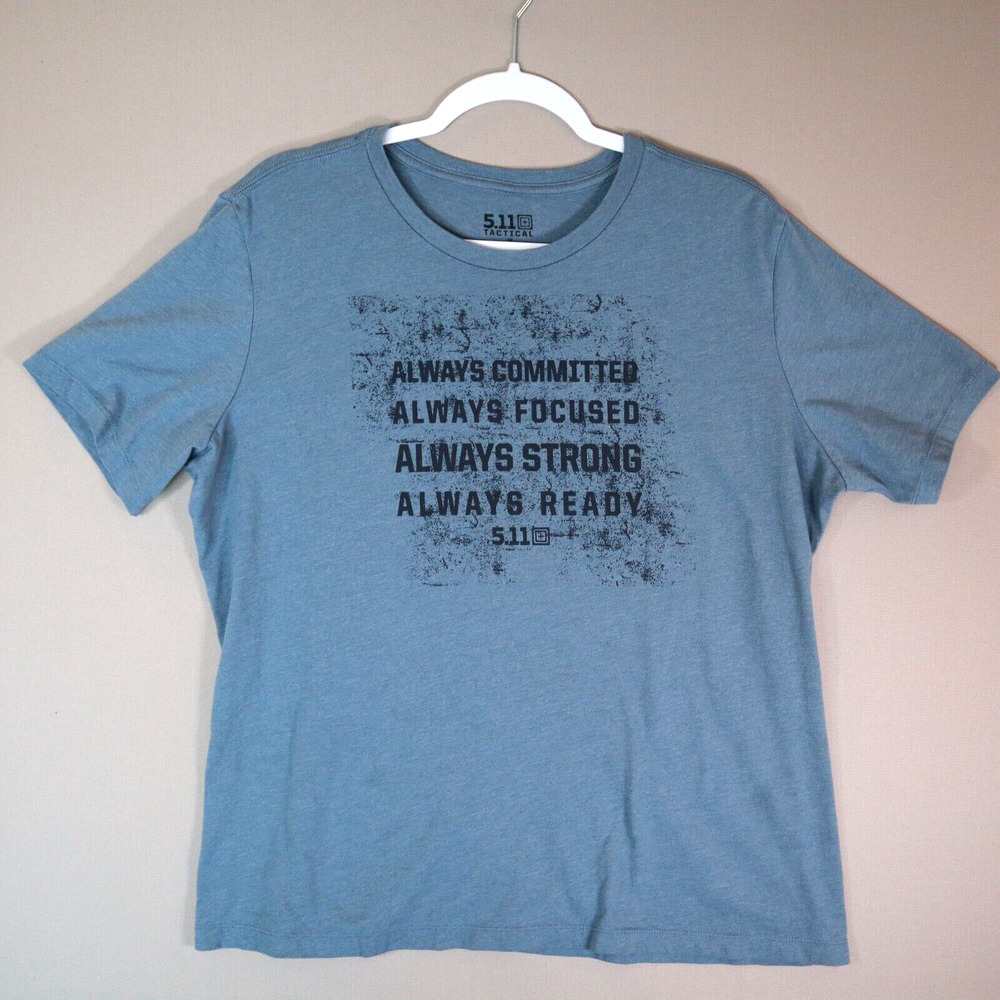 5.11 Tactical Shirt Mens XL Blue Short Sleeve Always Ready Print Tee T Shirt